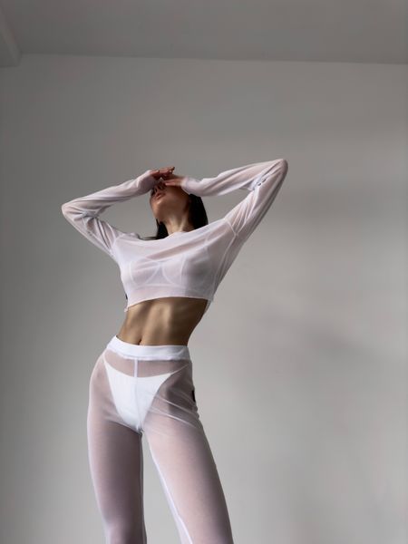 Crop top mesh White PROD3756CROPTOPMES фото